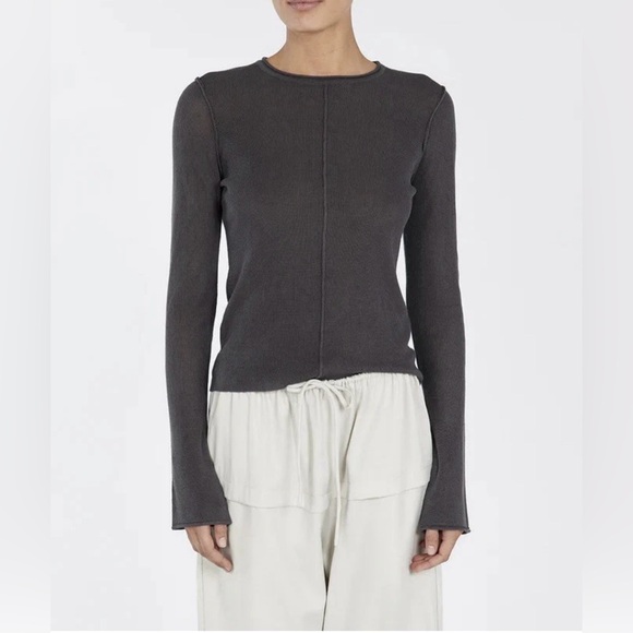 DISSH Tops - DISSH Women’s Charcoal Long Sleeve Top Size XXL NWT